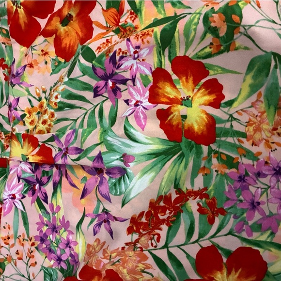 IMAN Women's Tropical Floral Campy Button Up Top Multicolor L - Picture 13 of 13